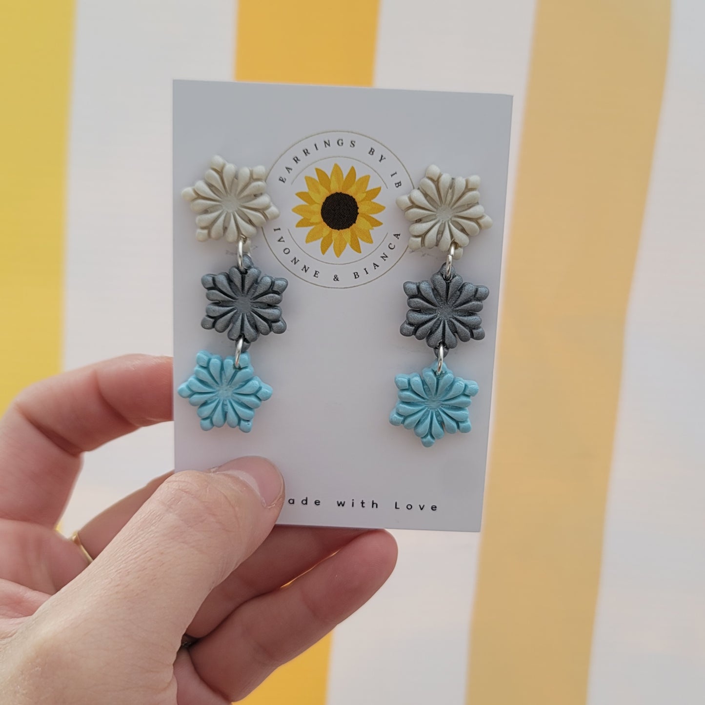 Triple Snowflake Dangle