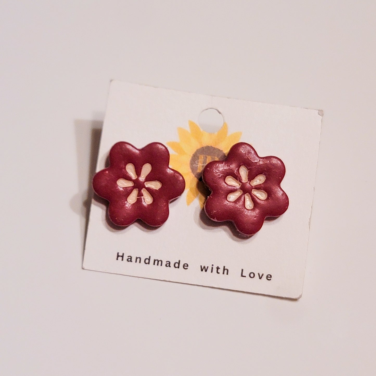 Stamped Flower Stud