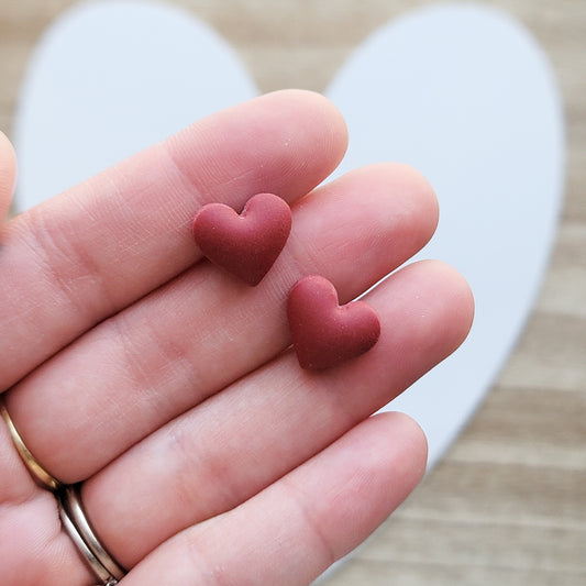 Puffy heart studs