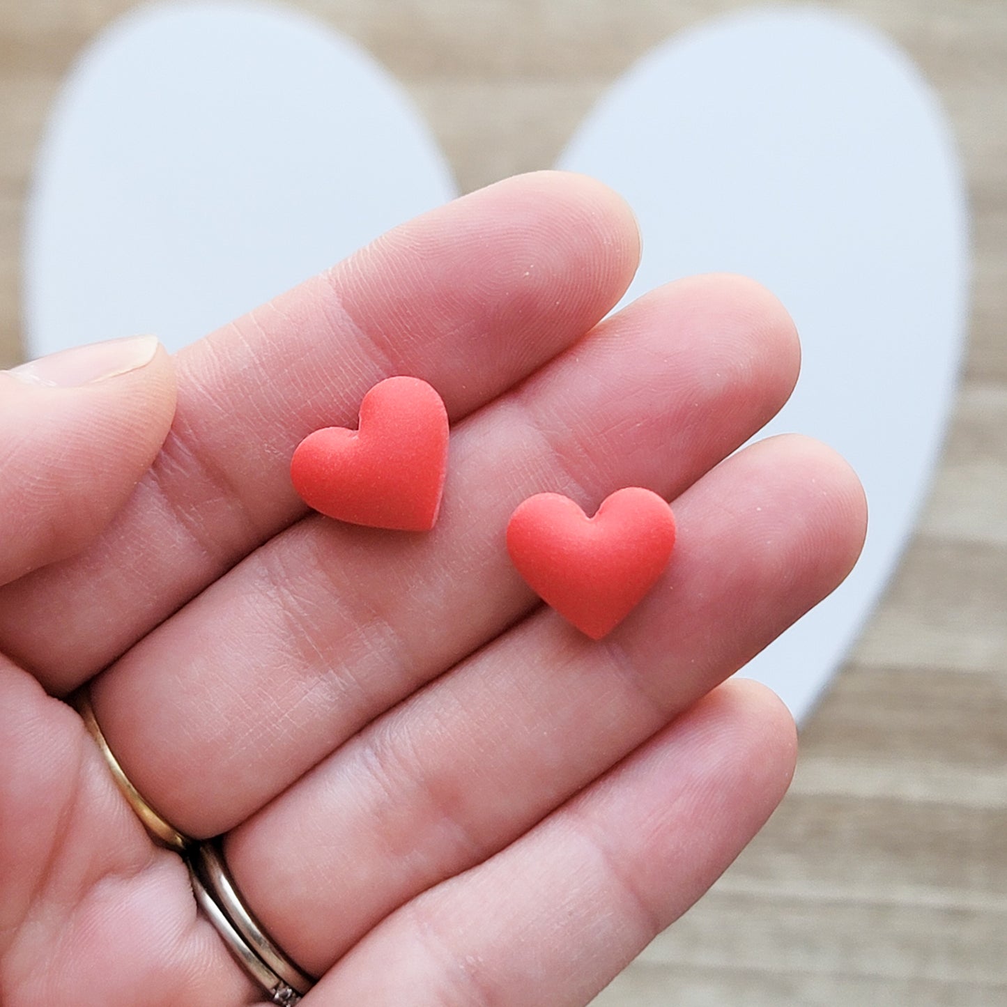 Puffy heart studs