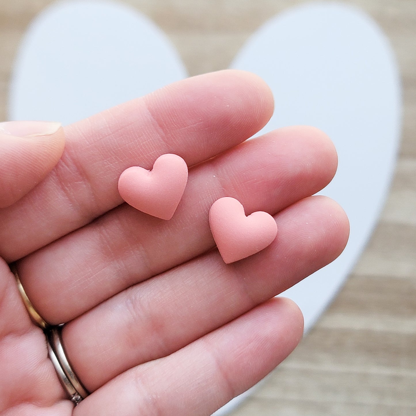 Puffy heart studs