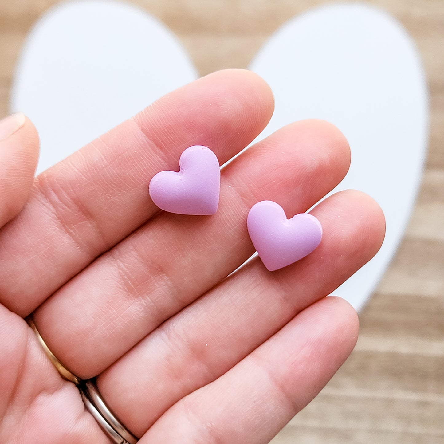 Puffy heart studs