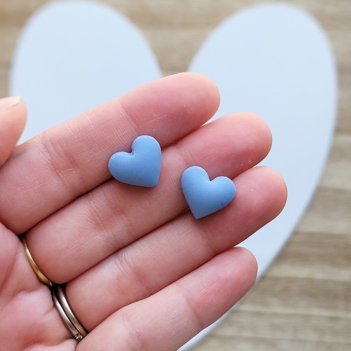 Puffy heart studs