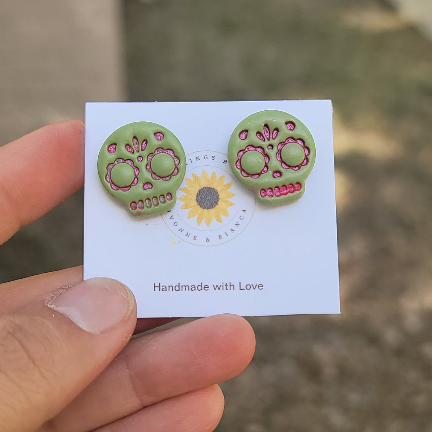 Sugar skull stud